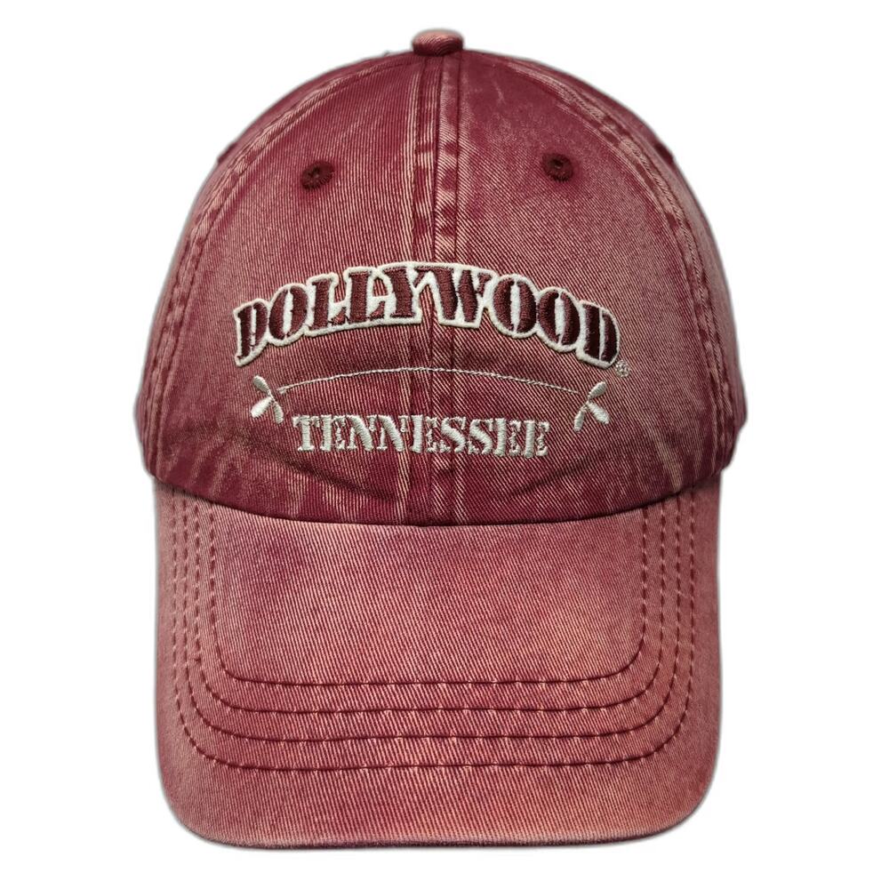 Dollywood Tennessee Baseball Cap Red One Size Strapback Embroidered Logo Hat